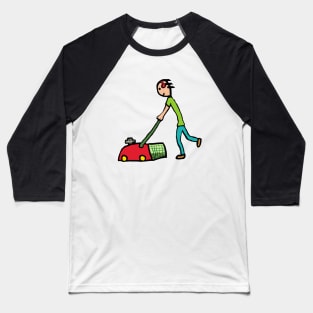 Lawn Mowing Baseball T-Shirt